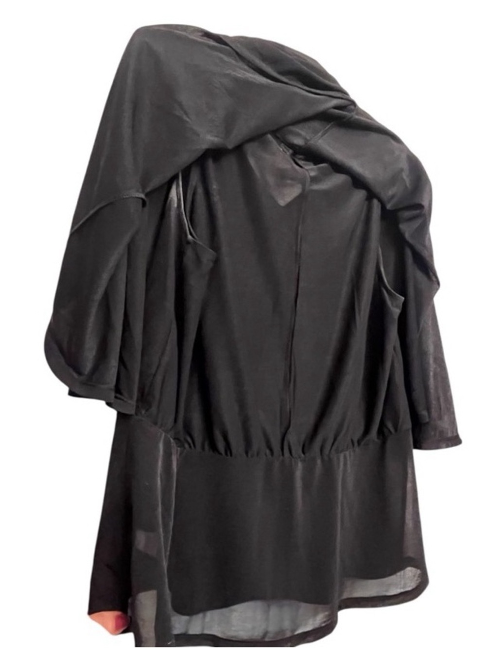 Elegant Black Sheer Robe Cover-Up for Lounging